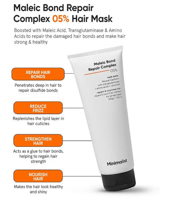 Minimalist Maleic Bond Repair Complex 05% haarmasker