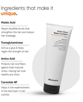 Minimalist Maleic Bond Repair Complex 05% haarmasker