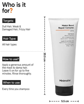 Minimalist Maleic Bond Repair Complex 05% haarmasker