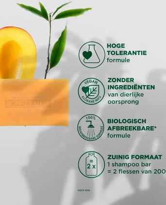 Klorane shampoobar Mango - droog haar (80 gr)