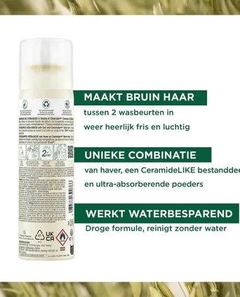 Klorane droogshampoo alle haartypes Havermelk - donker haar (150 ml)