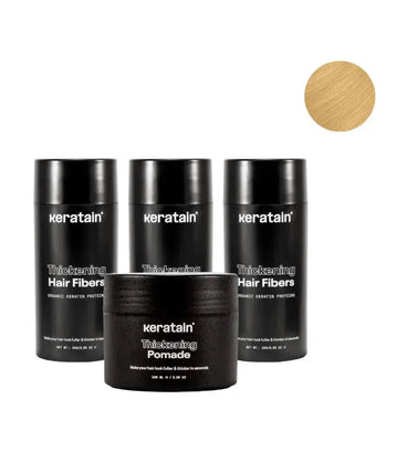 3x Keratain haarvezels + gratis Keratain pommade - Blond (25 gr)