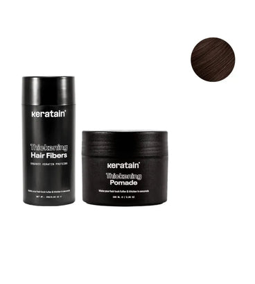 Keratain pommade + Keratain haarvezels - Donkerbruin (25 gr)