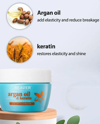 Beaver Argan Oil & Keratin repair haarmasker (250 ml)